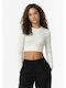 Παιδικό Crop Top Μακρυμάνικο Εκρού
