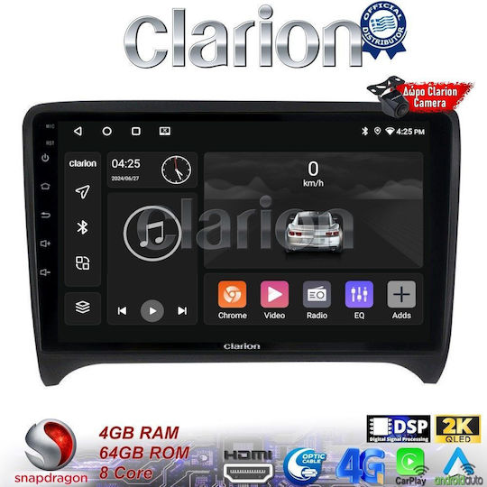 Clarion Auto-Audiosystem für Audi E-Commerce-Website 2007 > 2014 (Bluetooth/USB/WiFi/GPS/Apple-Carplay/Android-Auto) mit Touchscreen 9"
