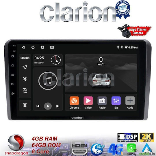 Clarion Auto-Audiosystem für Audi A3 2003>2012 (Bluetooth/USB/WiFi/GPS/Apple-Carplay/Android-Auto) mit Touchscreen 9"