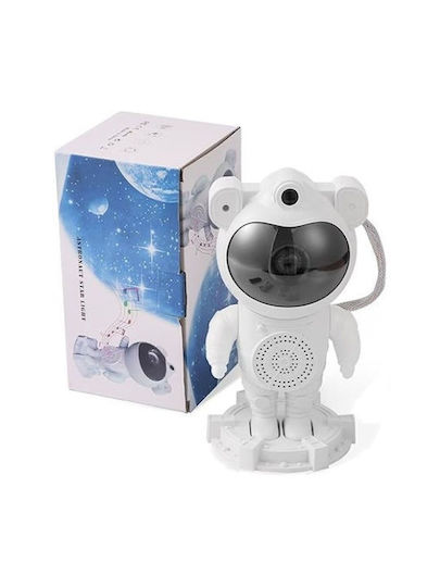 Factory Led Παιδικό Φωτιστικό Projector με Προβολή Αστεριών Λευκό με Ηχείο Bluetooth