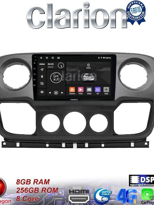 Clarion Ηχοσύστημα Αυτοκινήτου για Opel Movano Renault Master Nissan NV400 2011-2020 (Bluetooth/USB/WiFi/GPS/Apple-Carplay/Android-Auto) με Οθόνη Αφής 9"