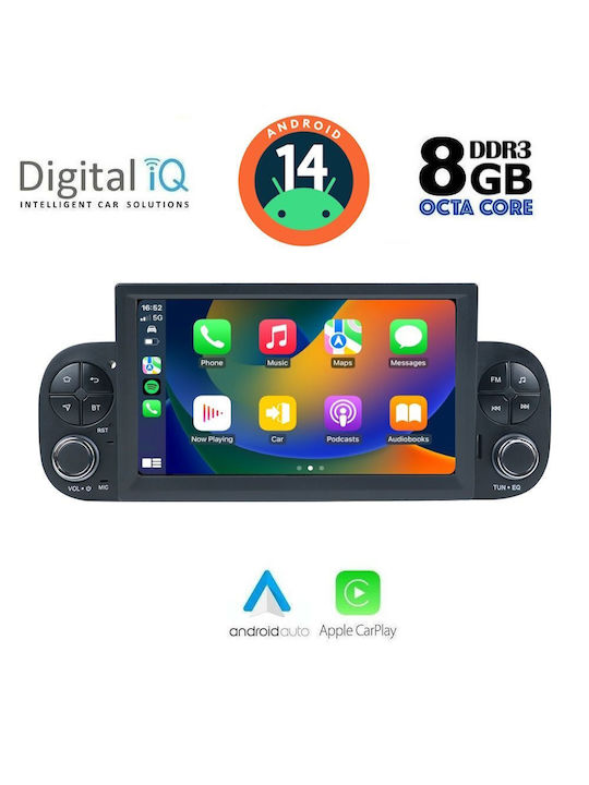 Digital IQ Car Audio System for Fiat Panda 2012-2021 (Bluetooth/USB/AUX/WiFi/GPS/Apple-Carplay/Android-Auto) with Touch Screen 7"
