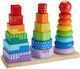 Mattel Pyramid Toy Wooden Stacking Shape Sorter made of Wood for 18++ Months