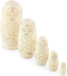 Set aus 5 Matrjoschka-Puppen zum Ausmalen 10,5 cm Azhna Skm0502u