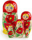 Set aus 5 klassischen Matroschka-Puppen Rot-Gelb 18 cm Azhna Ms0504ry