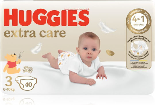 Huggies Tape Diapers Extra Care No. 3 for 6-10kg 40pcs