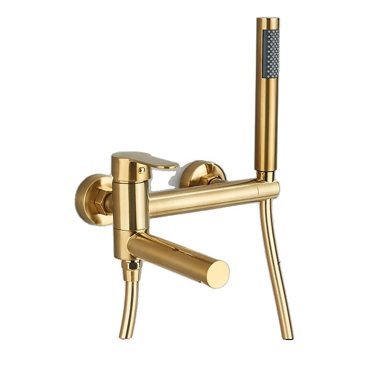 Wall Mounted Bathtub Faucet Handheld Shower Single Handle Control ...