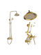 Golden Bathroom Shower Faucet Single Handle Polished Finish Polished Gold C