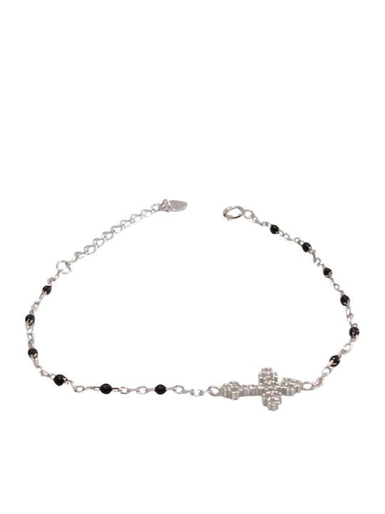 Prince Silvero Damentraeger mit Kreuz-Design aus Silber mit Zirkon 22cm