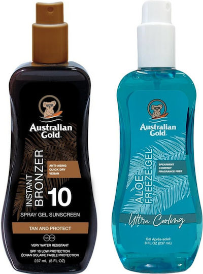 Australian Gold Spray Gel Bronzer Spf10 + Aloe Freeze Gel