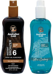 Australian Gold Spray Gel Bronzer LSF6 + Aloe Freeze Gel Australian Gold Spray Gel Bronzer LSF6 + Aloe Freeze Gel