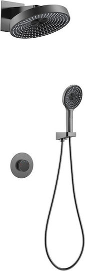 Sparke Built-in Mixer & Shower Head Set for Shower 2 Exits Gray