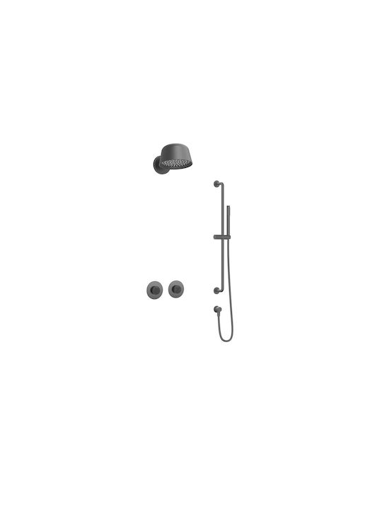 Sparke Set Mischer & Duschkopf für Wandmontage für Dusche 2 Ausgänge Gray
