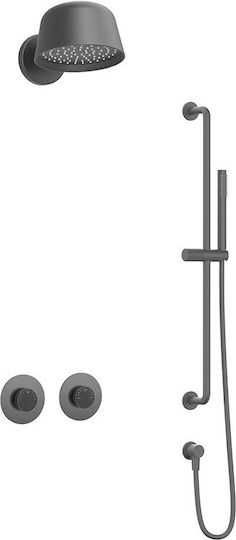 Sparke Built-in Mixer & Shower Head Set for Shower 2 Exits Gray