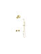Sparke Built-in Mixer, Hand Shower & Shower Head Set for Shower 2 Exits Gold