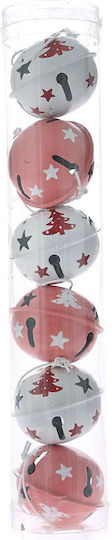 Hanging Bell Ornament Metallic White Set 24pcs