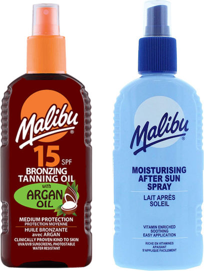 Malibu Argan Oil Spf15 200ml + After Sun Spray Balm 200ml