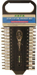 Honiton Key Set 27 Pieces 1/4" 1127