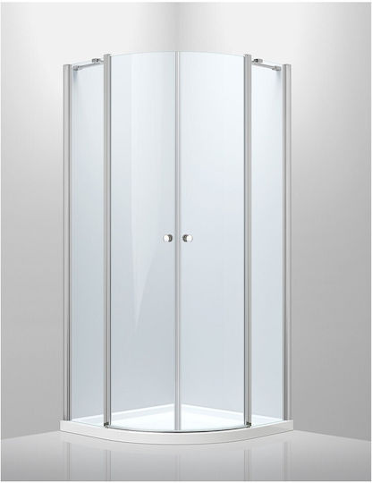 Sparke Kabine für Dusche Halbkreisförmig mit Aufklappbar Tür 80x190cm