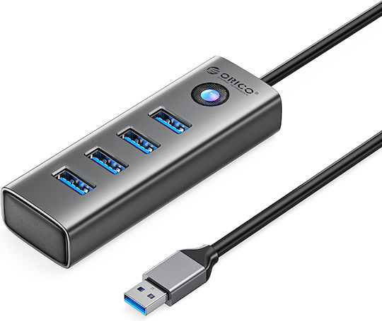 Orico Hub 4 Θυρών USB 3.0 με σύνδεση USB-A Γκρι