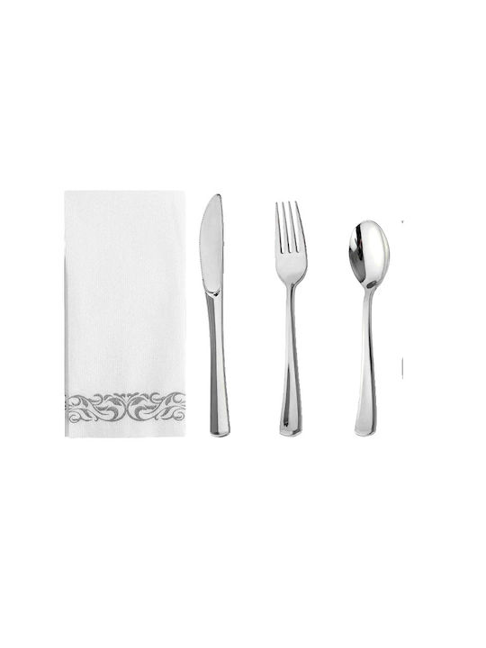 Cutlery Set Silver 50pcs