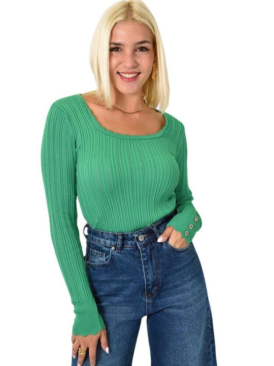 Potre Women's Long Sleeve Sweater Green