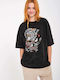 Voltrip Γυναικείο Oversized T-shirt Black