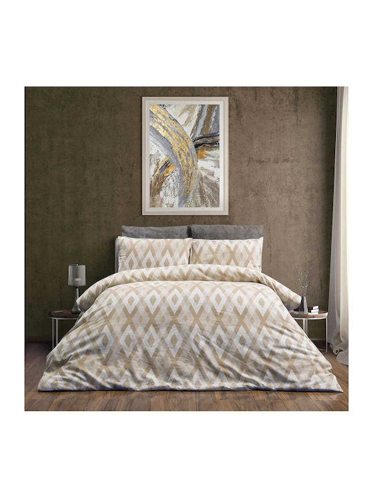SB Home Happy Σετ Σεντόνια Μονά 160x240εκ. Μπέζ (3τμχ)