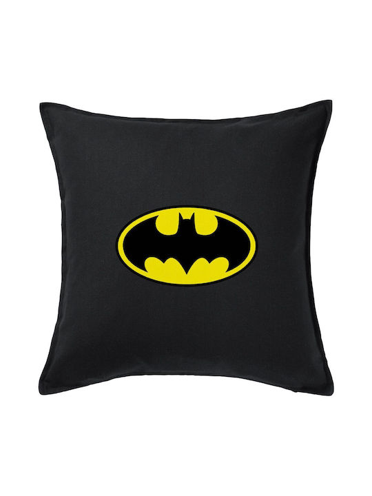 Batman Μαξιλάρι Καναπέ Μαύρο 100% Βαμβάκι Περιέχεται Γέμισμα 50x50cm