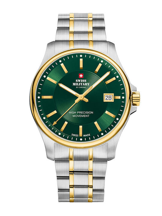 Swiss Military by Chrono Herrenuhr Herrenuhren Chronograph Batterie Silber