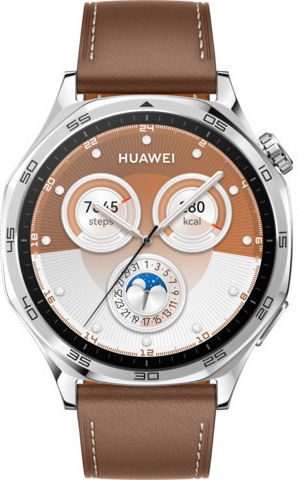 Huawei Watch GT 5 Stainless Steel 46mm Αδιάβροχο με Παλμογράφο (Καφέ)