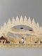 Eurolamp Christmas Illuminated Decorative Wooden Village Brown with Battery 45x30x12.5cm.