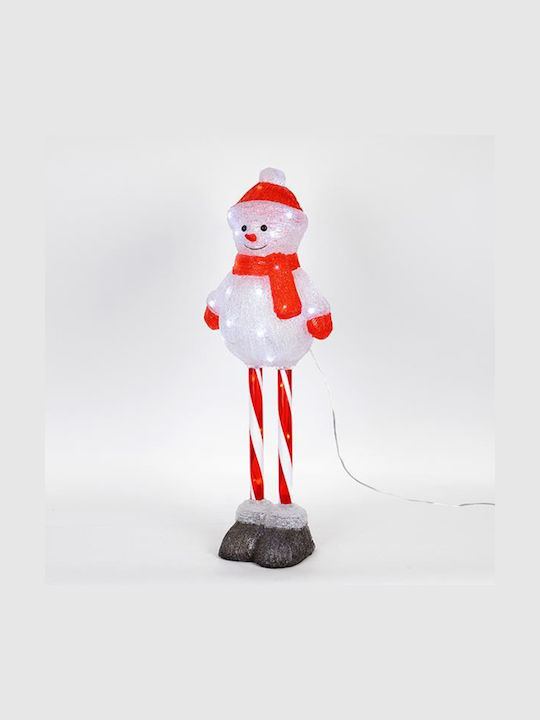 Eurolamp Om de Zăpadă din Acril cu Picioare de Bomboane 3.5v Transformator 35 LED-uri Albe Extensie de Putere 5m 25x18x67cm IP44
