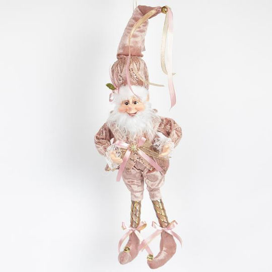 Eurolamp De Crăciun Plastică Figurină Elf Roz Înălțime 8cm.