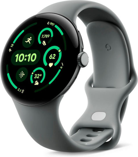 Google Pixel Watch 3 LTE Aluminium 45mm Αδιάβροχο με Παλμογράφο (Matte Hazel Aluminum Case / Hazel Active Band)