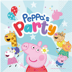 16 Lunch Napkins Peppa Pig 33 X 33 Cm