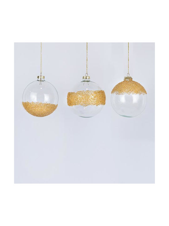 Set 4 Glasartige Kugel Ornamente 8cm Verschiede...