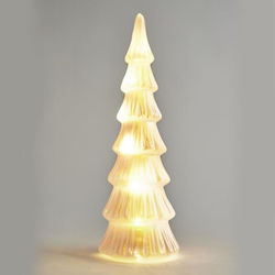 Glass Pink Lighted Tree 10.5x32cm