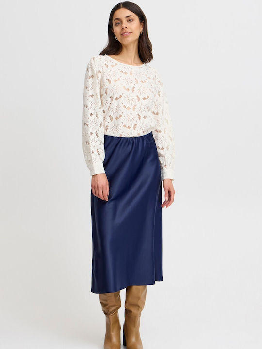 Fransa Midi Skirt Blue