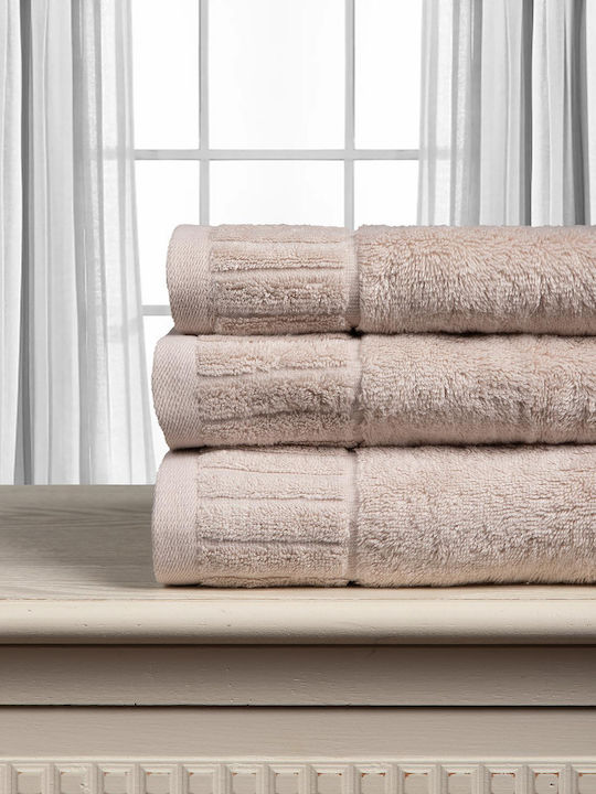 Silk Fashion Bath Towel Melody 75x150cm Beige Weight 600gsm