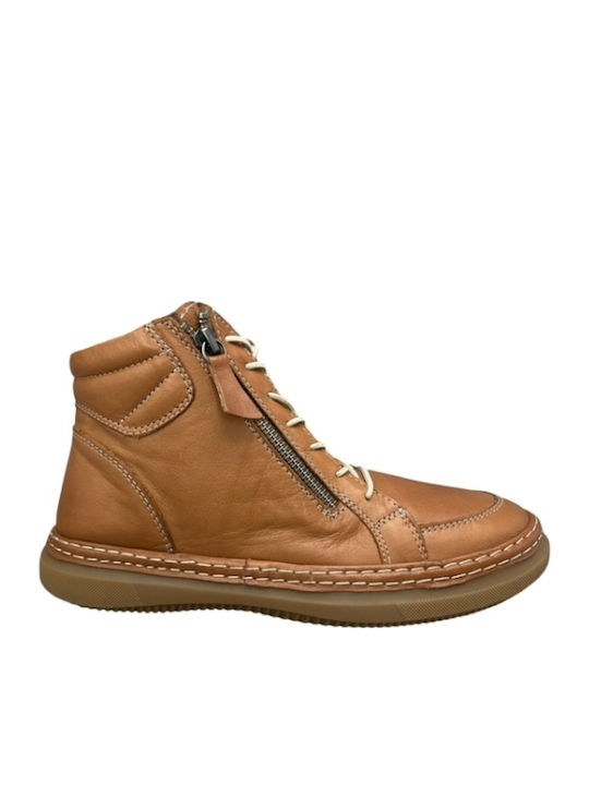 Smart Steps Leder Stiefeletten Damen Tabac Braun