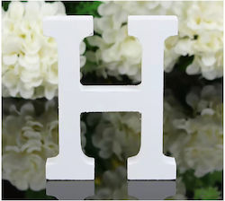 Γράμμα H Λευκό Ξύλινο Nuevo 11cm