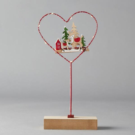 Eurolamp Illuminated Metal Heart with Battery, 14.5*4.5*30.5cm IP20