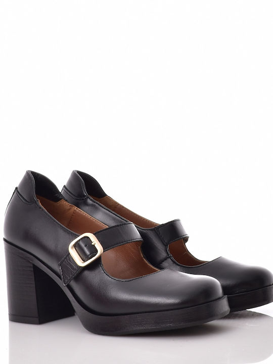 Yokono Black Heels with Strap Kolin