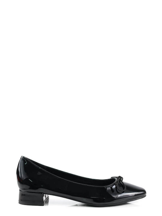 Black Patent Ballerinas with Bow Tie