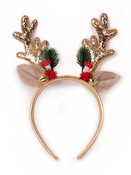 Rudolph Christmas Headband Gold