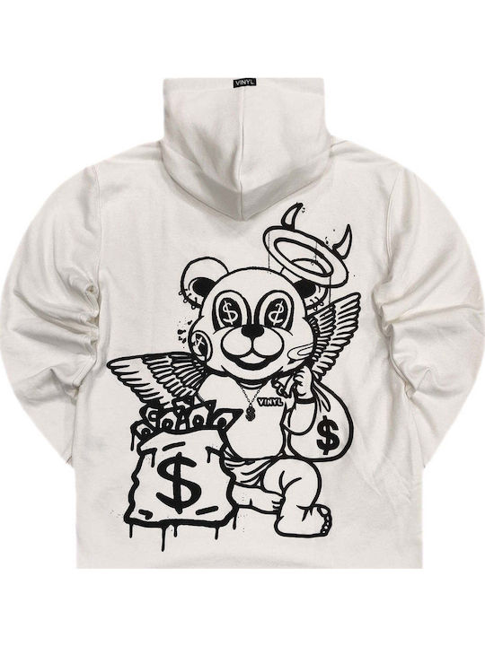 Vinyl Art Clothing Φούτερ με Κουκούλα Λευκό
