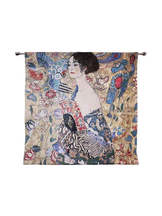 Tapiserie de perete Signare 100x100cm – Gustav Klimt Lady Fan