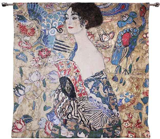Signare Wandteppich 100x100cm – Gustav Klimt Lady Fan