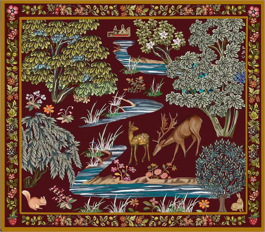 Signare Wandteppich 142x124cm – William Morris Brooks Rot